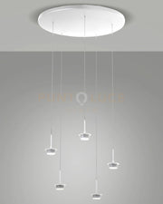 3804-49-102 MONTATURA BIANCA COMPLETA TONDA CCT 2700K - 3000K - 4000K - 35W - 3750 lm 5 LUCI DIMMERABILE
