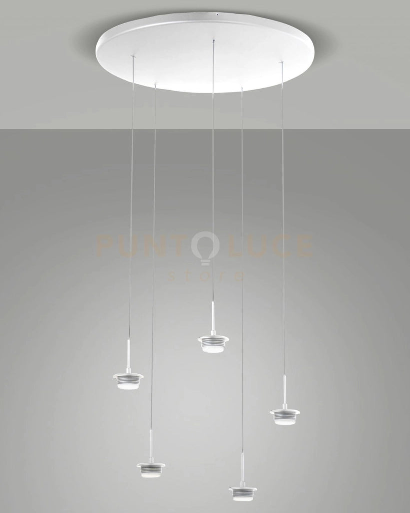 3804-49-102 MONTATURA BIANCA COMPLETA TONDA CCT 2700K - 3000K - 4000K - 35W - 3750 lm 5 LUCI DIMMERABILE