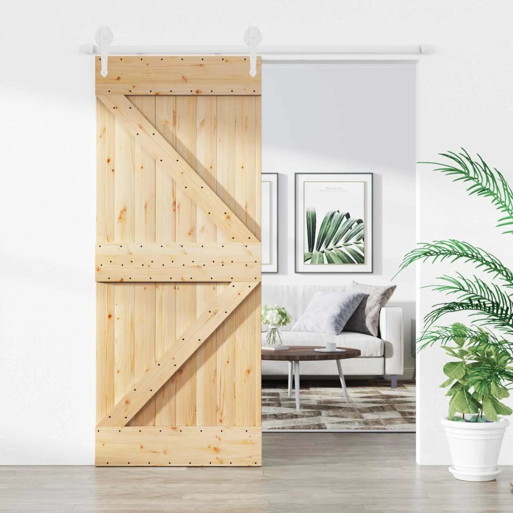 Porta scorrevole Naturale e Bianco 85 x 210 cm