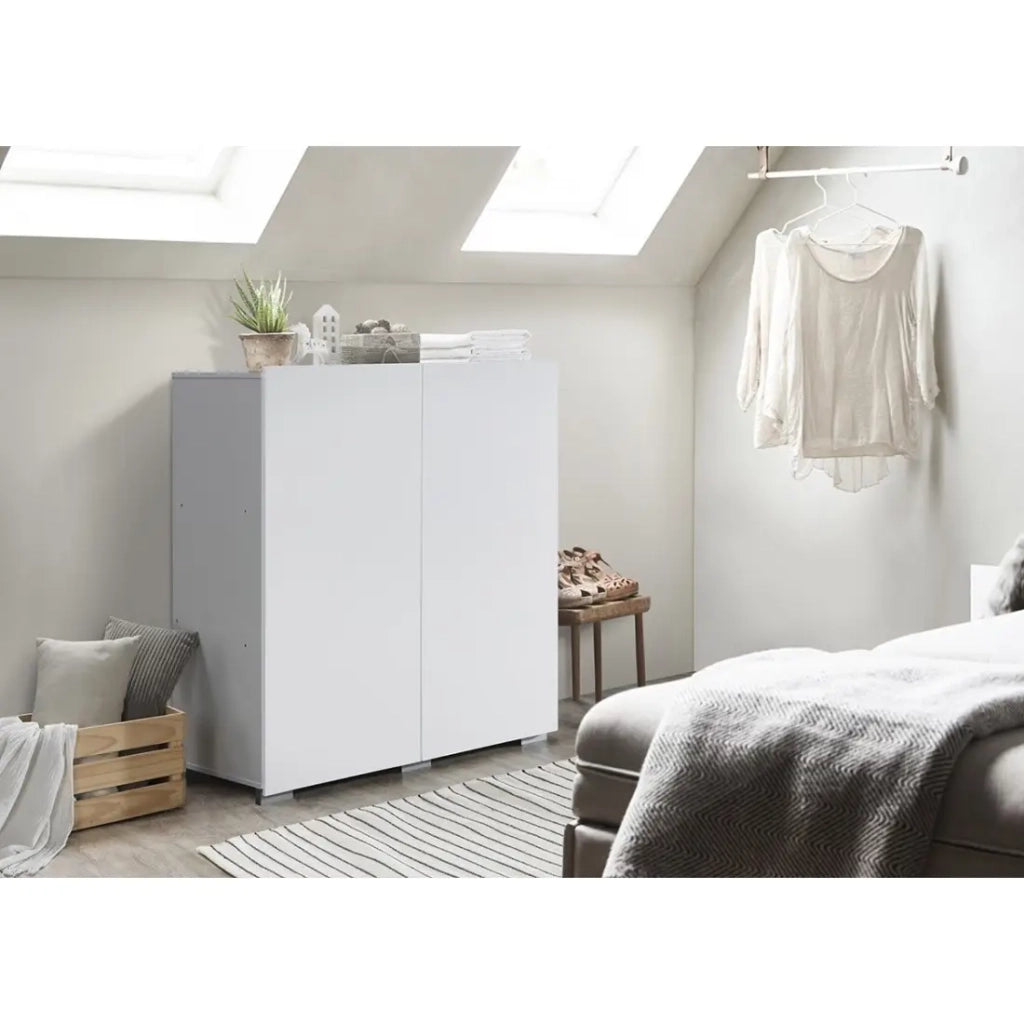 Mobile a doppie porte TINY – 100x120 cm – Colore bianco – Design moderno