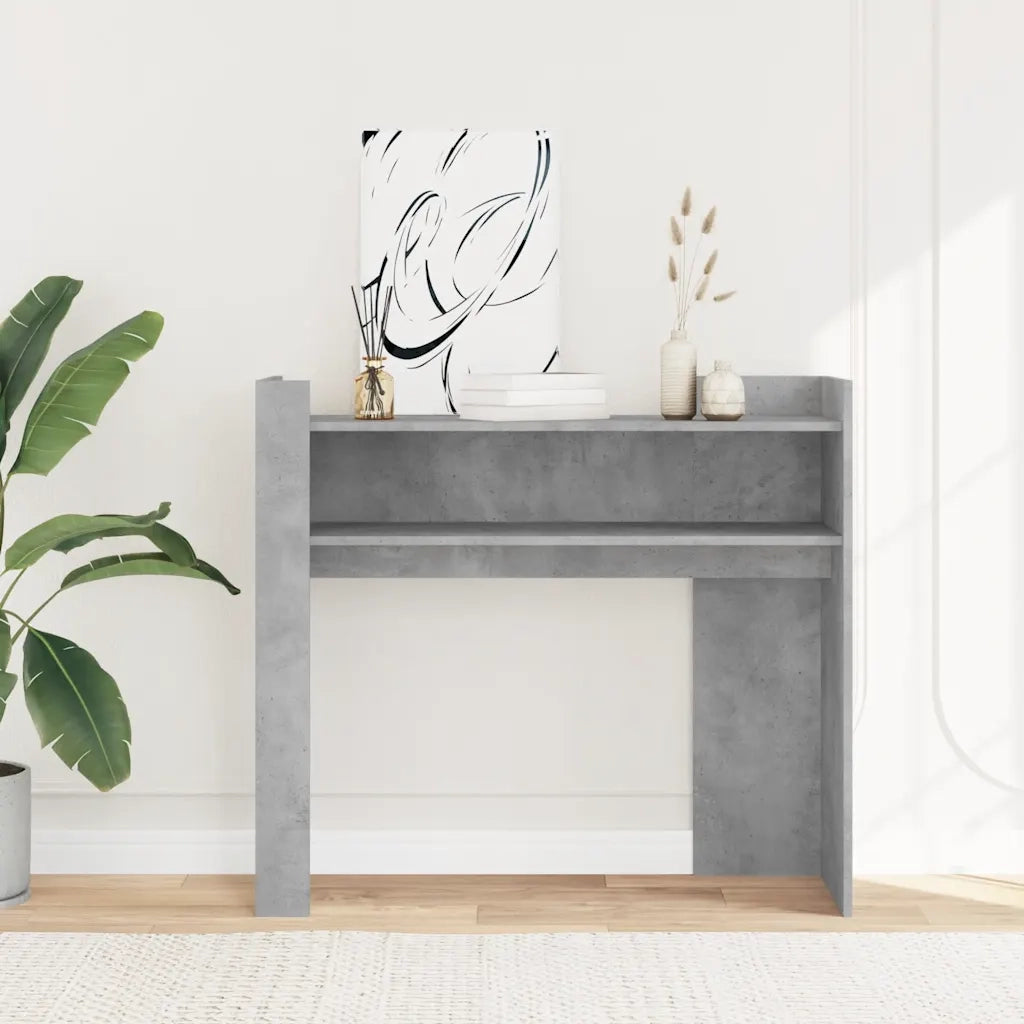 Tavolino Consolle Grigio Cemento 100x35x90 cm in Multistrato