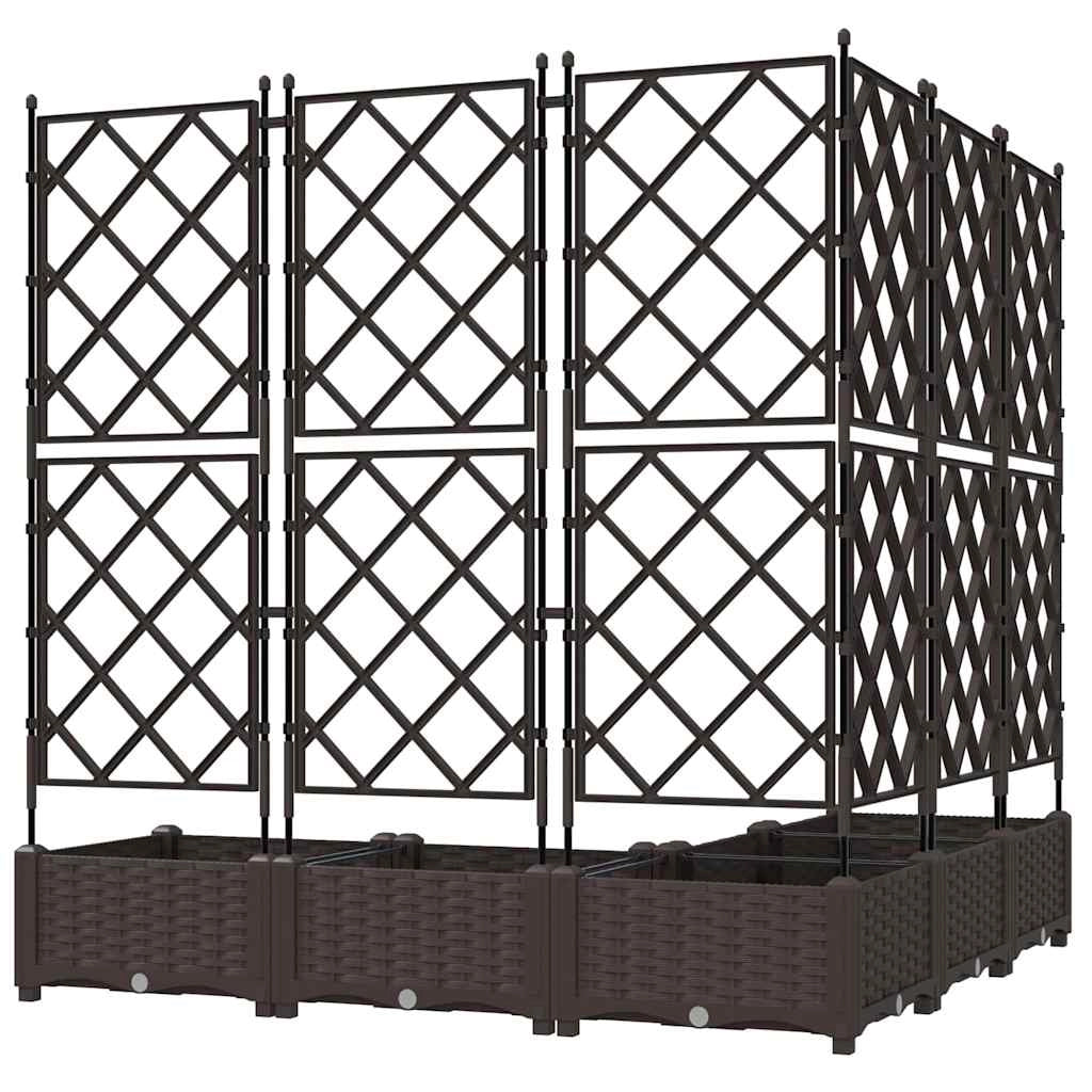 Set di 5 fioriere da giardino 120 x 120 x 125,5 cm design minimalista uso esterno durevole acciaio marrone 02_0058517