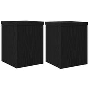 Set di 2 moderni portavasi 15 x 15 x 20 cm in legno ingegnerizzato color rovere nero 02_0058399