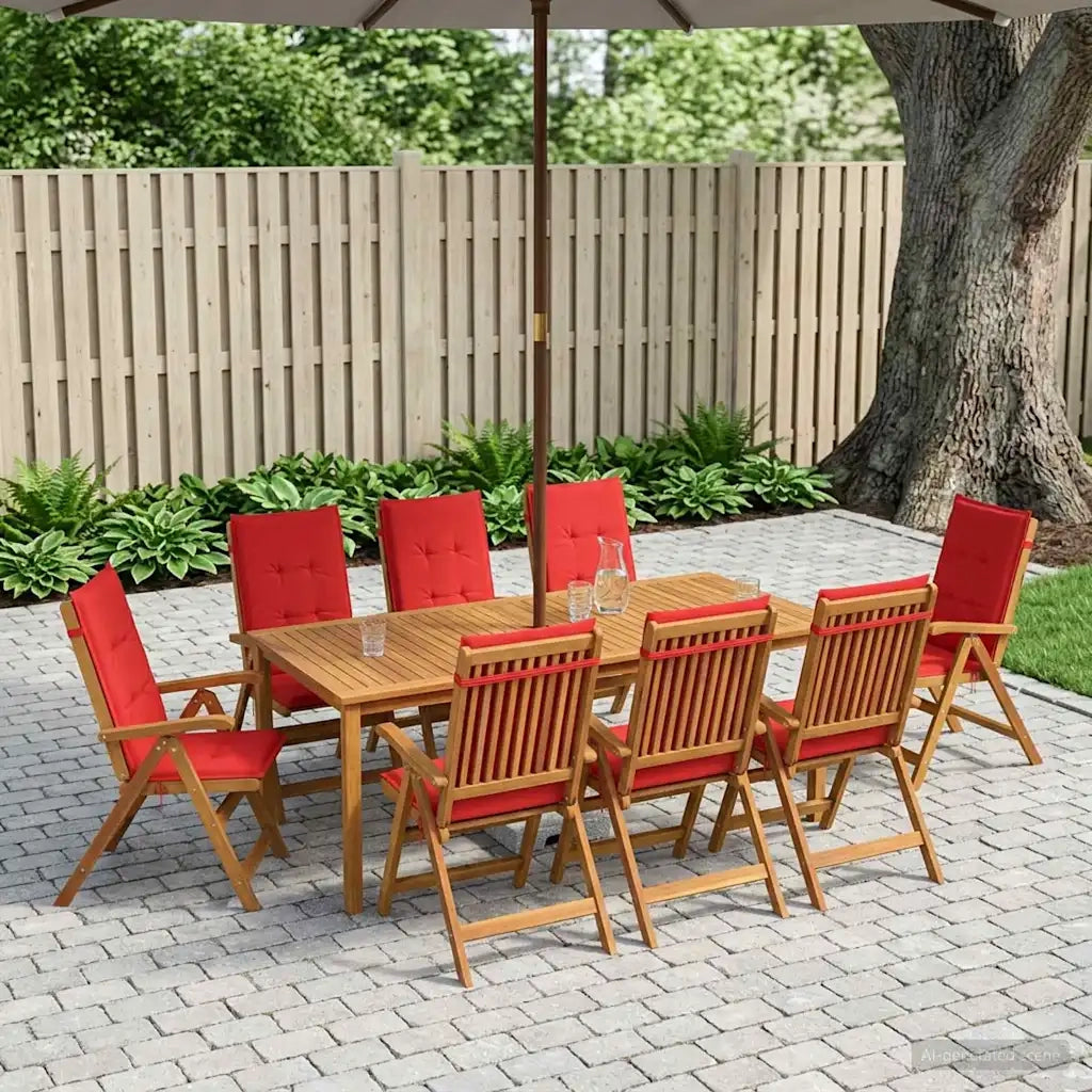 Set da pranzo da giardino da 9 pezzi Naturale 3434588