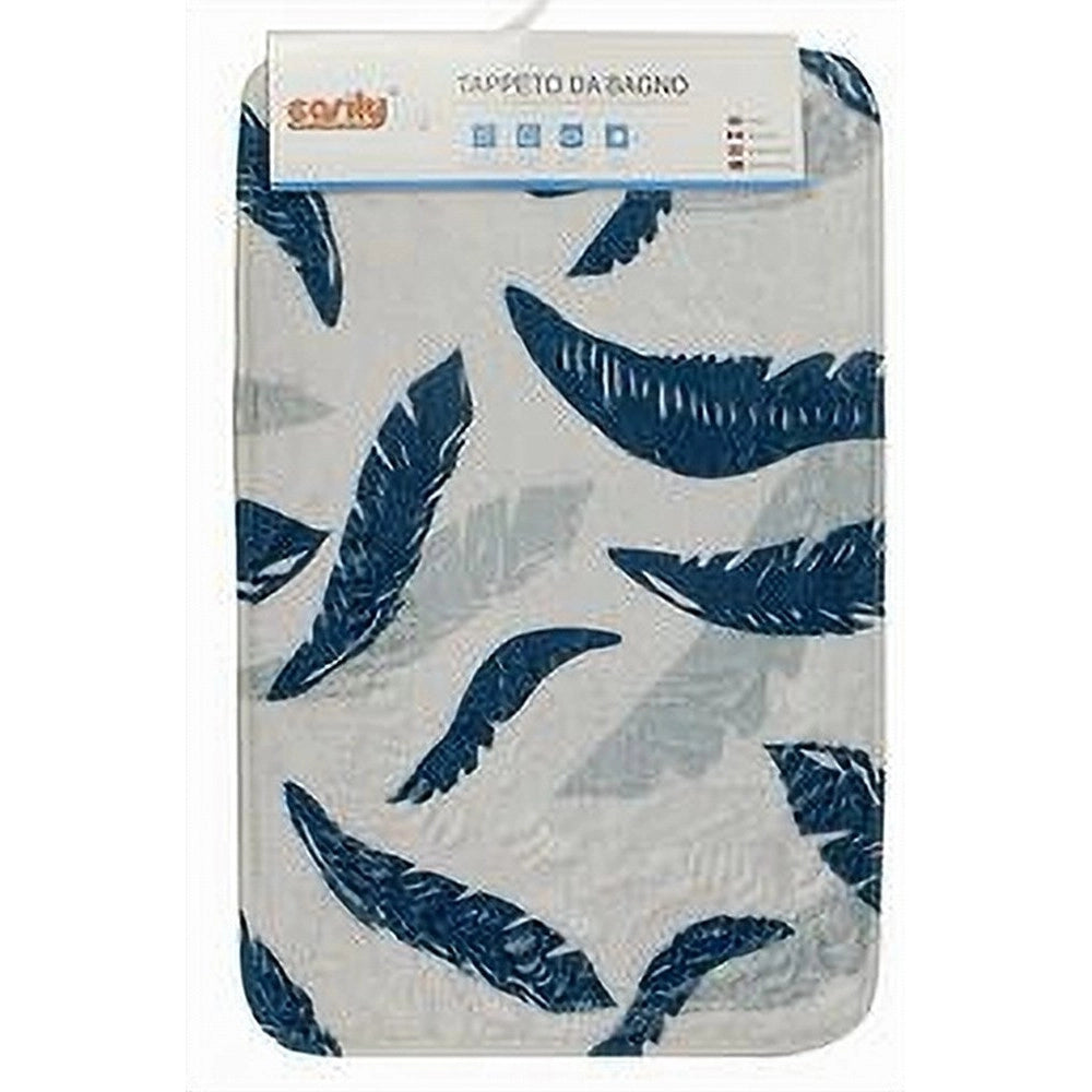 Trade Shop - Tappeto Tappetino In Tessuto Arredo Da Bagno Antiscivolo Con Piume 40x60cm 79439 -