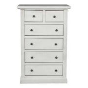 Cassettiera 6 cassetti in legno shabby bianco anticato 62x37x93 - Mobili 2G