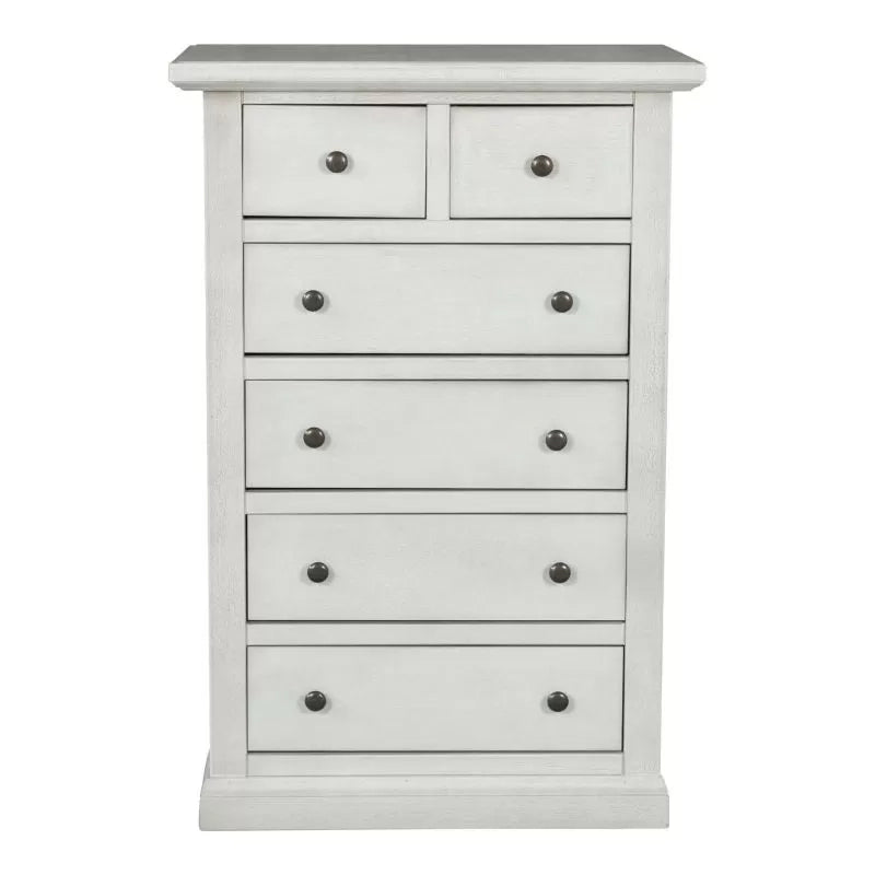 Cassettiera 6 cassetti in legno shabby bianco anticato 62x37x93 - Mobili 2G
