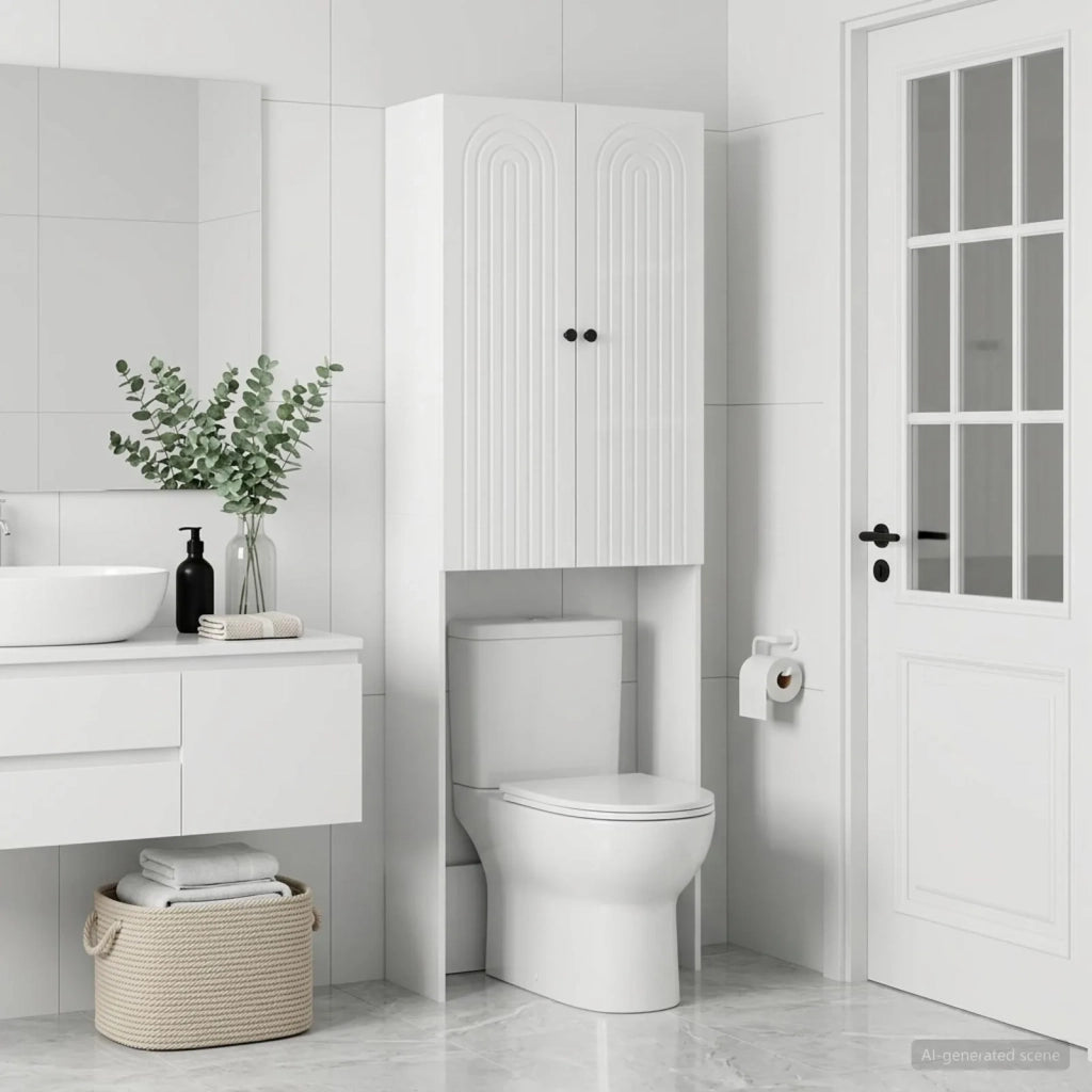 Mobile Bagno ALKMAAR Bianco Lucido 66 x 25,5 x 190 cm 896259