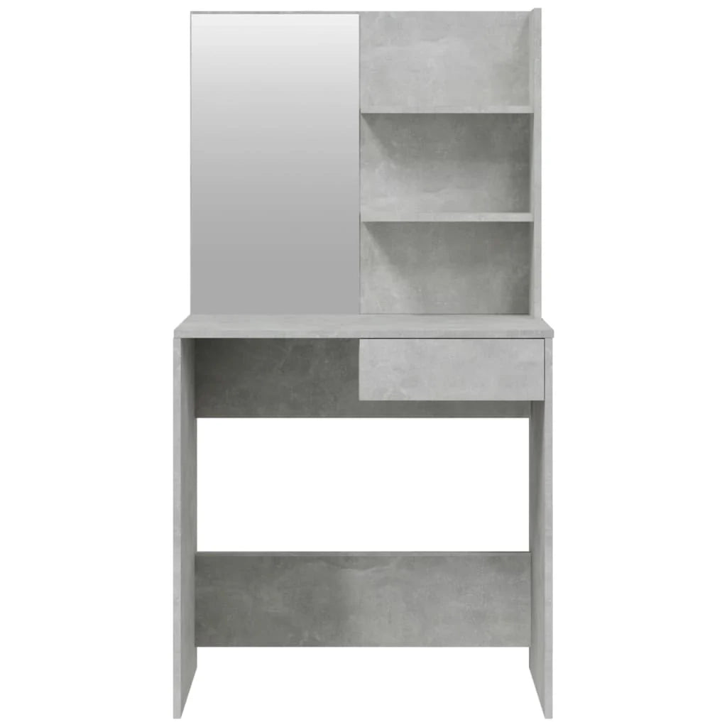 Toletta dal design contemporaneo con specchio 74,5 x 40 x 141 cm grigio 02_0006361