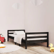 Giroletto Nero 75x190 cm in Legno Massello di Pino 821643