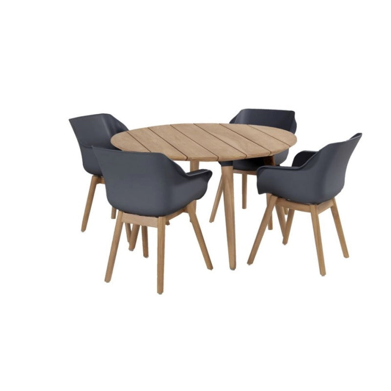 Set di 2 Sedie SOPHIE Teak Armchair HARTMAN - Antracite