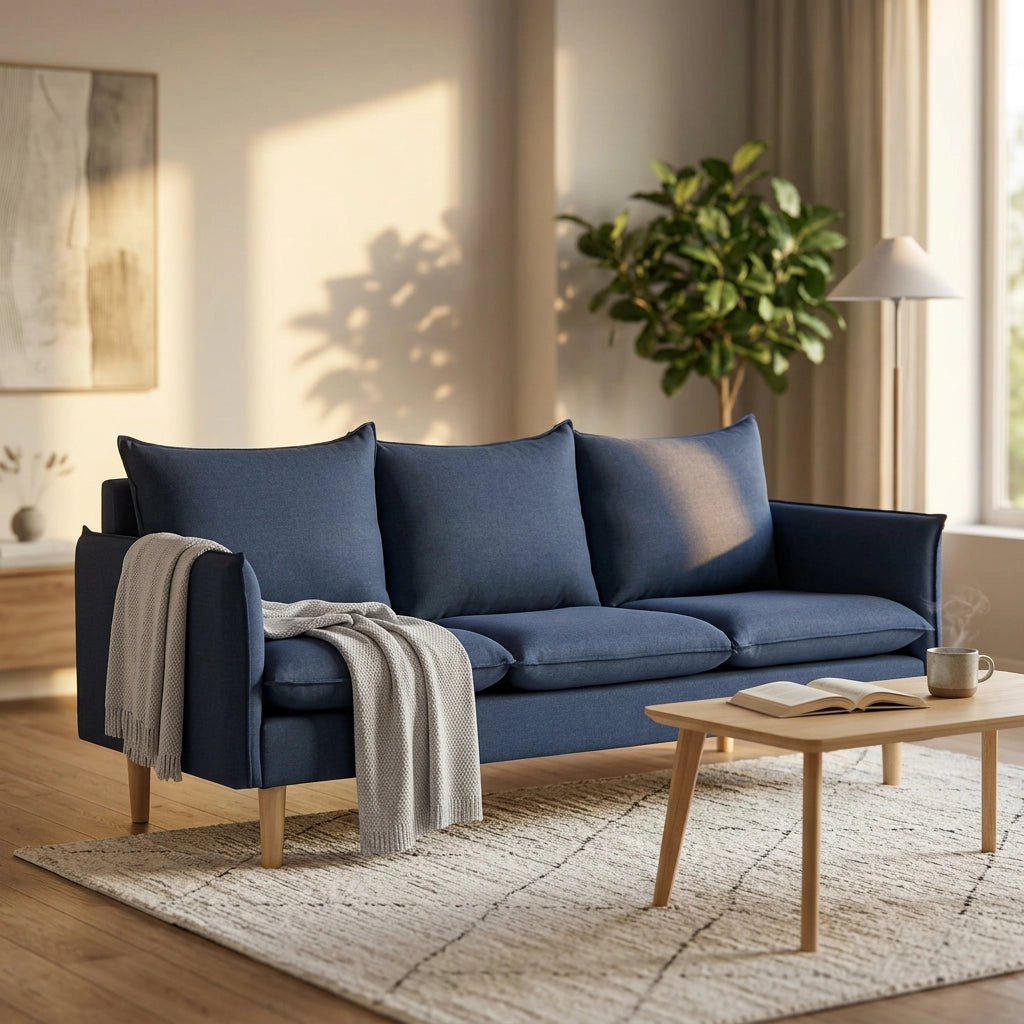 Divano 3 posti stile scandinavo in Tessuto cm 188x82x84 - LEO