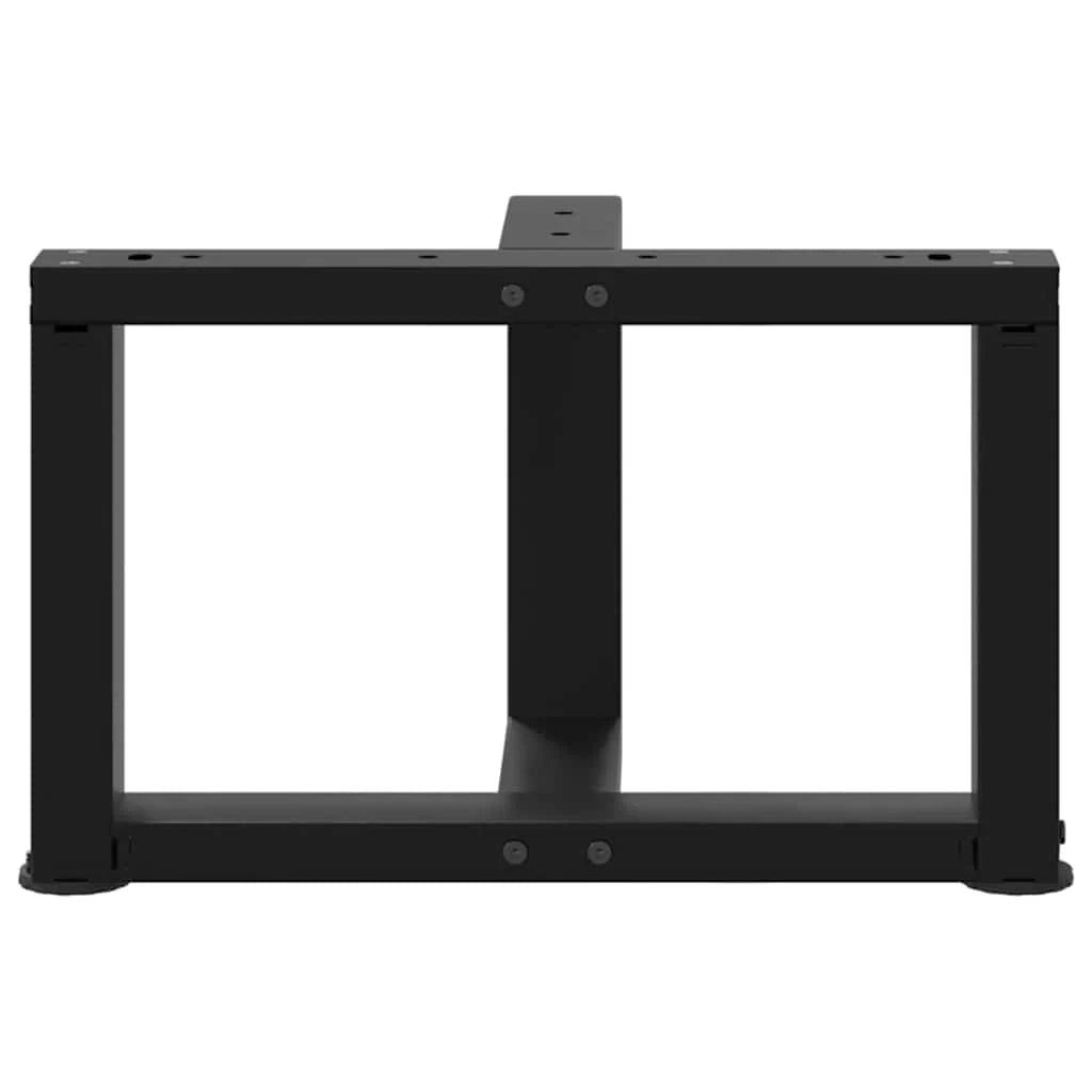 Set di 2 gambe regolabili a forma di T per tavolino da caffè 50 x 25 x 30 cm robuste design moderno acciaio nero 02_0057278