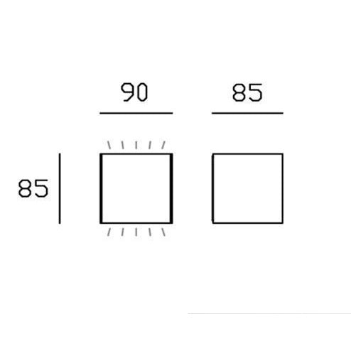 APPLIQUE LED BOX MINI 5,5W+5,5W 4000K 9X9XH9CM BIA