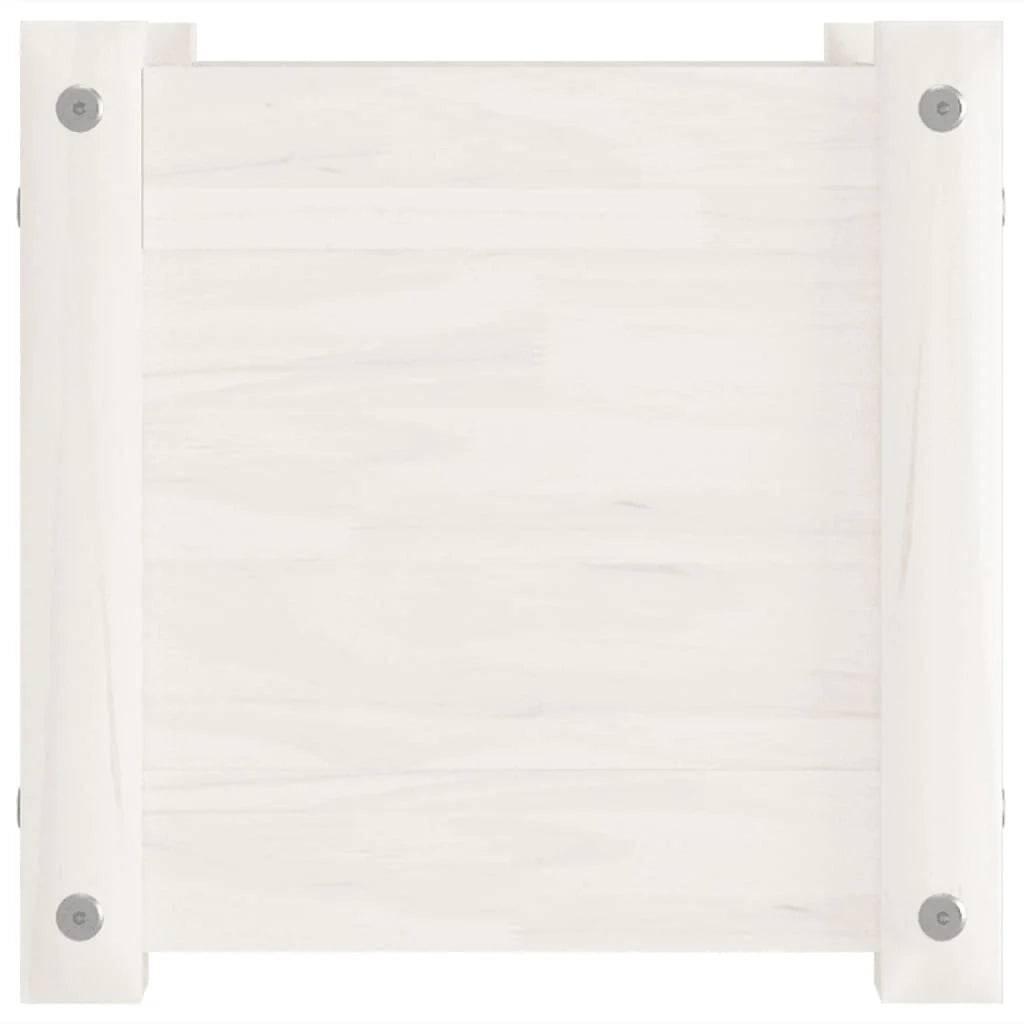 Fioriera aiuola rialzata fioriera aiuola giardino da esterno terrazza 31 x 31 x 31 cm legno di pino massiccio bianco 02_0038539