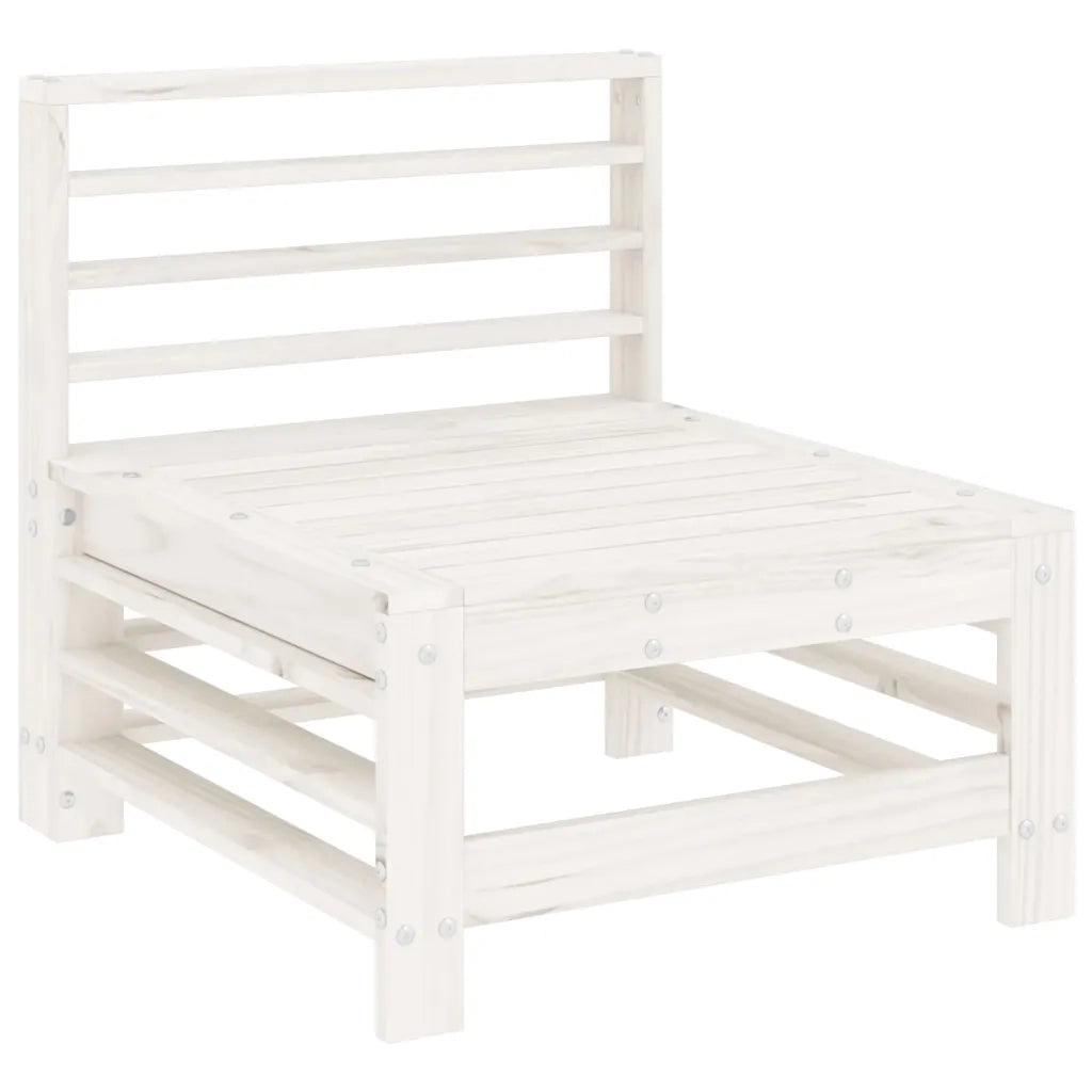 Set Salotto da Giardino 5 pz Bianco in Legno Massello di Pino 3186551