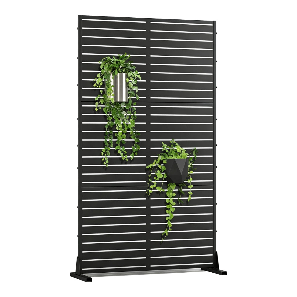 Pannello Divisorio Nodepp da Esterno in Acciaio Zincato 180x90 cm Nero casa.pro