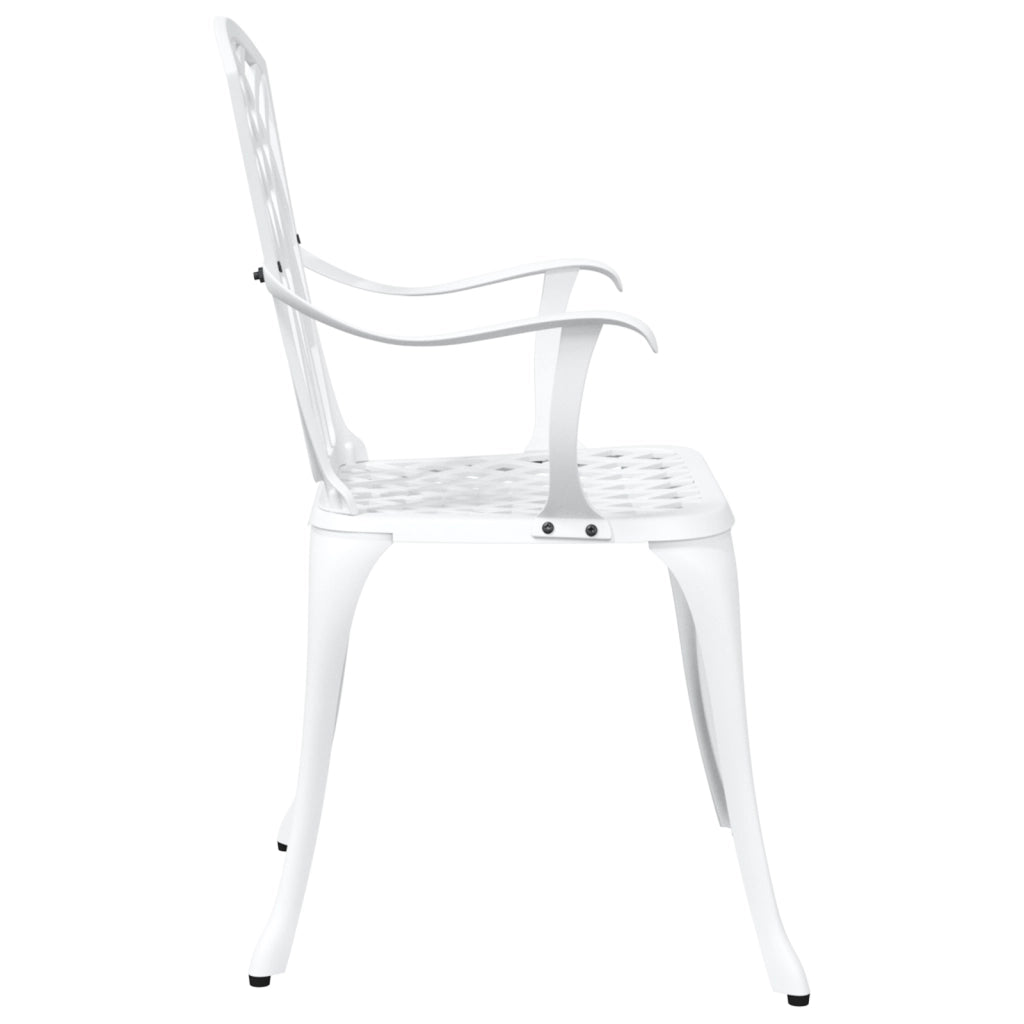 Sedie da giardino  2 pz in alluminio bianco