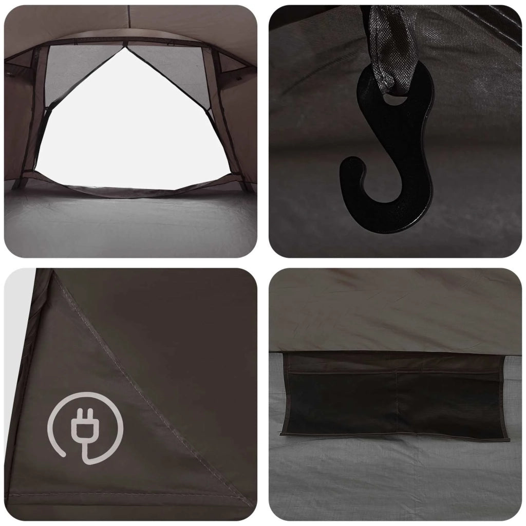 Tenda Capanna Marrone grigio 8 persone Poliestere e Acciaio 42029013