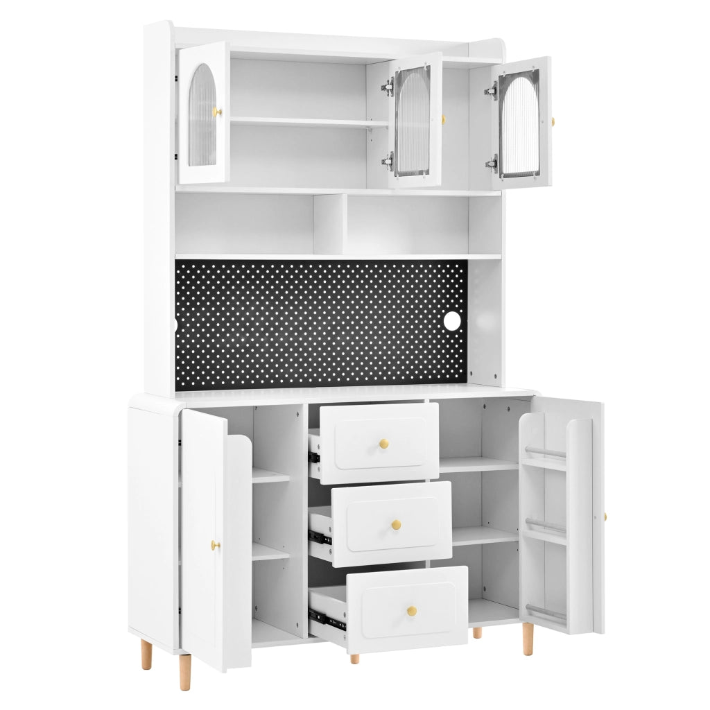 Buffet da Cucina con Cassetti e Ripiani ¨C MINIMAL ¨C Bianco, Legno Massello