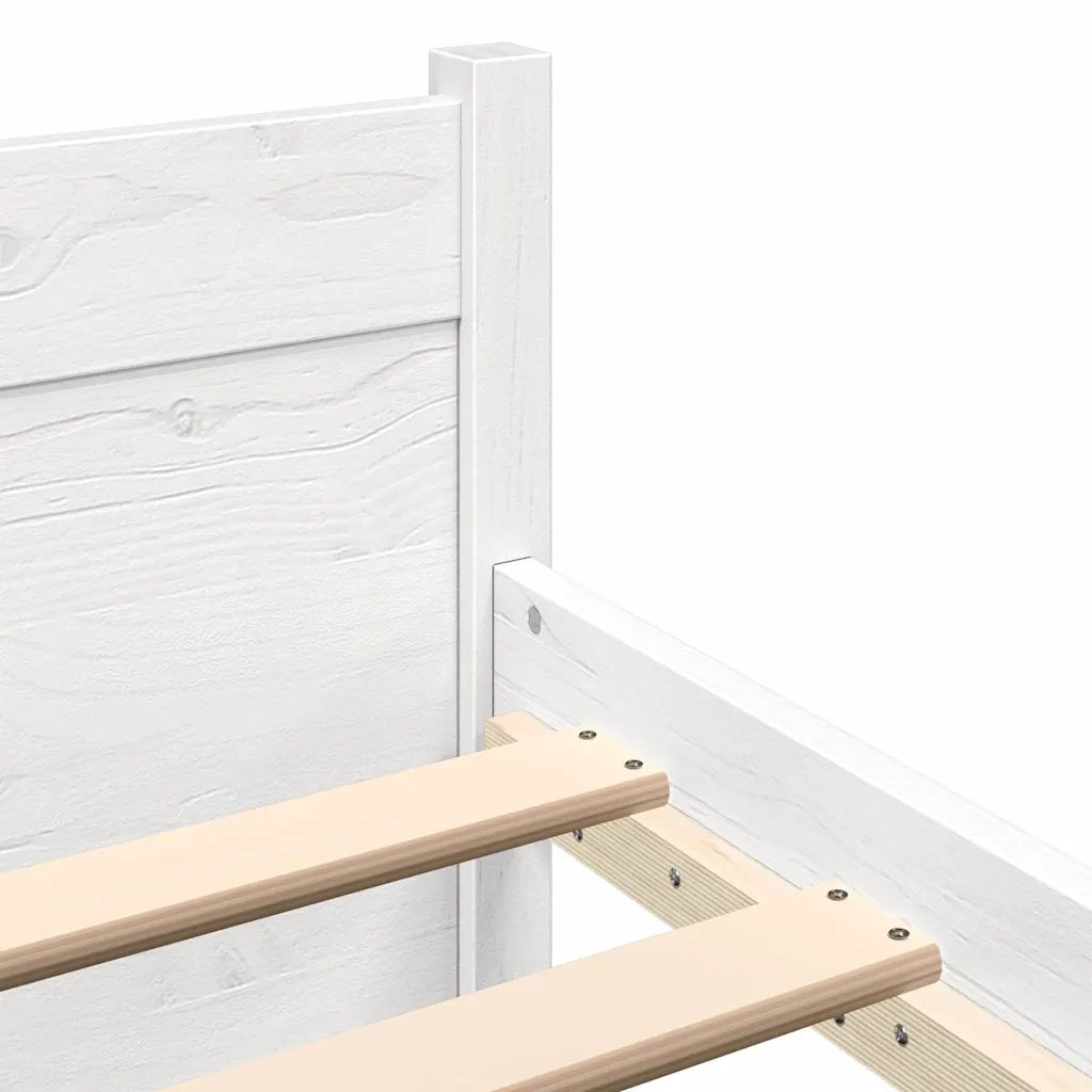 Giroletto-Struttura Letto Bianco in Legno Massello 140x200 cm 621706