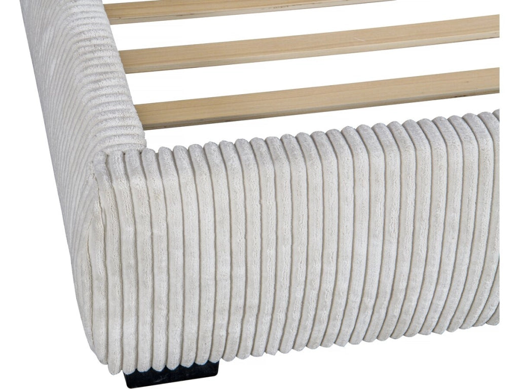 Letto matrimoniale in velluto a coste "Montana" - 180 x 200 cm - Beige