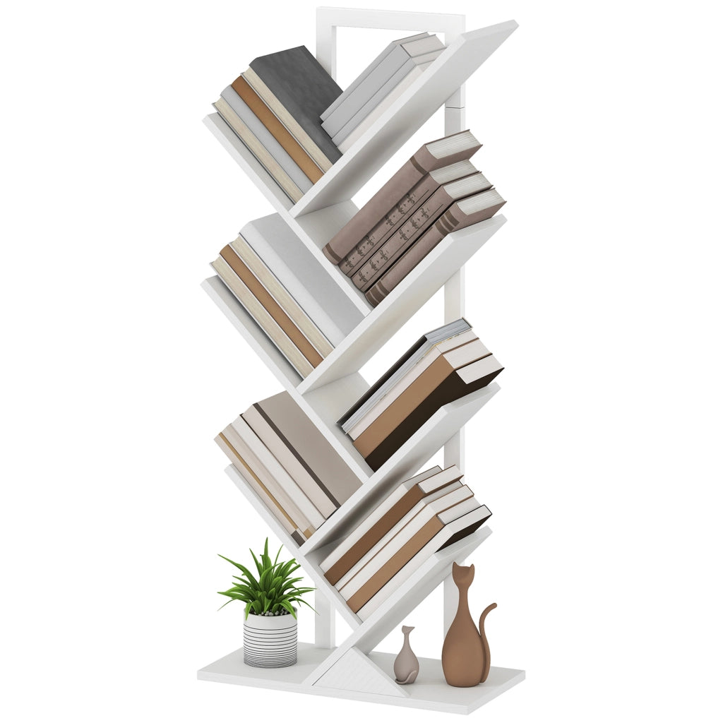 Libreria Albero 7 Ripiani ¨C Minimal ¨C Bianco 50x24x109 cm