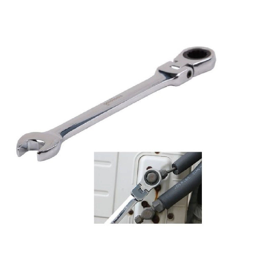 Trade Shop - Chiave A Cricchetto Combinata 10mm Testa Pieghevole Cromo Vanadio Utensile 91732 -