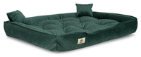 AIO FACTORY 130x105 cm Letto per cani in velluto verde scuro impermeabile