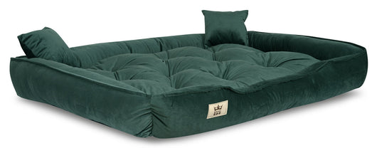AIO FACTORY 130x105 cm Letto per cani in velluto verde scuro impermeabile