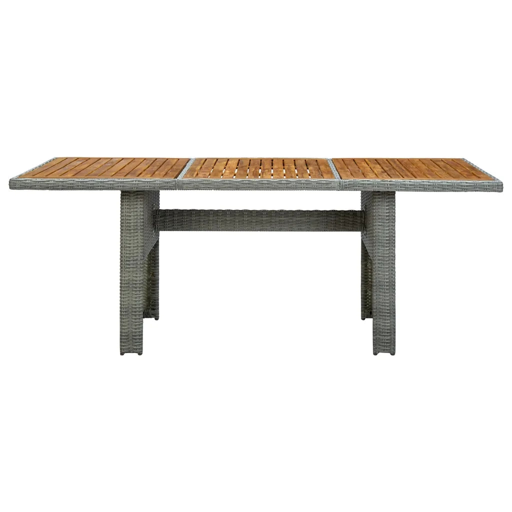 Set Pranzo da Giardino 9pz con Cuscini Polyrattan Grigio Chiaro cod mxl 44337