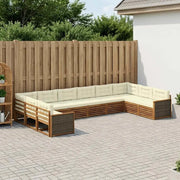 Set divani con cuscino 10 pcs Legno di Acacia Massello 3383888