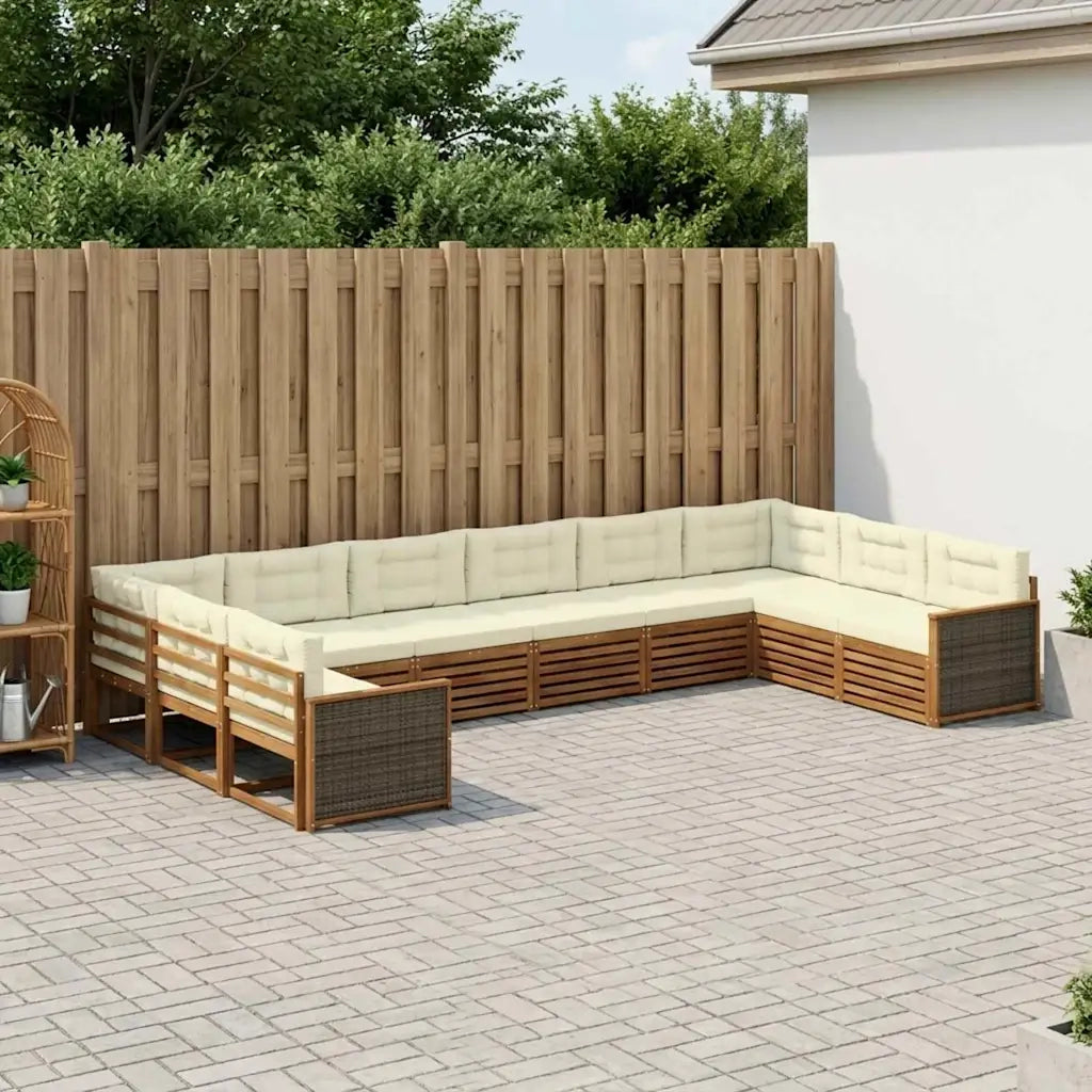 Set divani con cuscino 10 pcs Legno di Acacia Massello 3383888