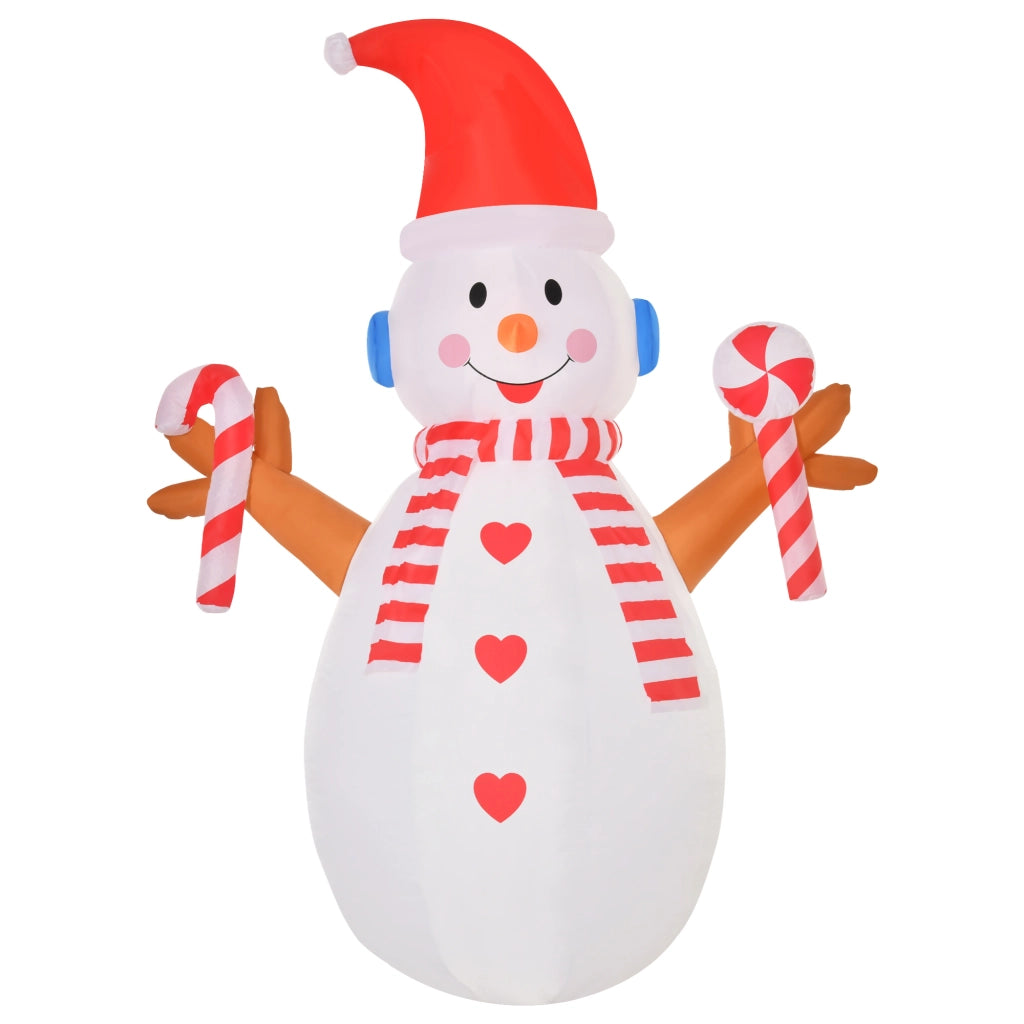 Pupazzo di Neve Gonfiabile 240cm ¨C Xylo ¨C Decorazione Natalizia LED Poliestere Impermeabile IP44