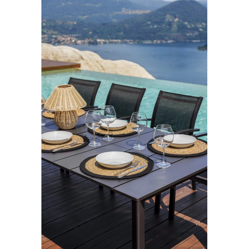 Tavolo Anzio Allungabile 165/250 X 90 Cm - Allungo Con Gambe Scorrevoli - Antracite Moia