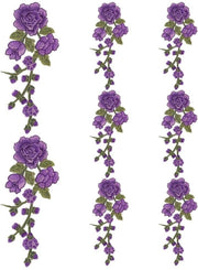 Bordure in Pizzo 8 Pezzi - Applicazioni di Fiori - Accessori di Abbigliamento - Decorazione DIY - Polyester di Alta Qualità
