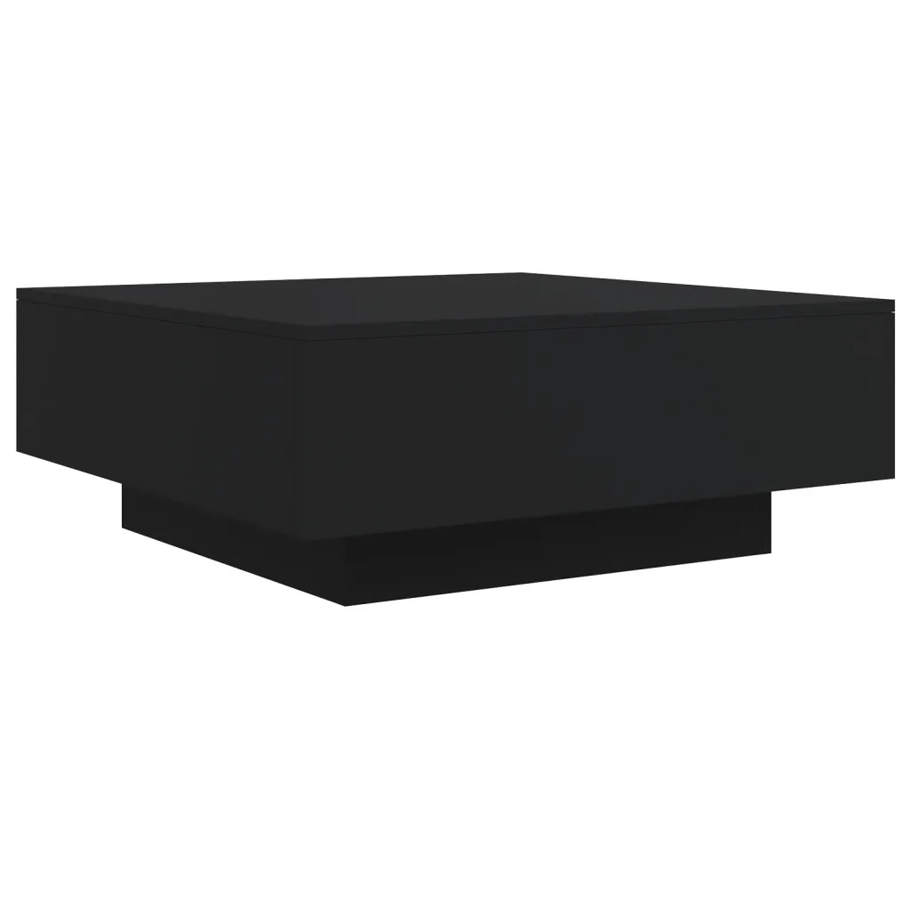 Tavolino da salotto | Tavolino da caff¨¨ | Tavolino da Soggiorno con Luci LED Nero 80x80x31 cm