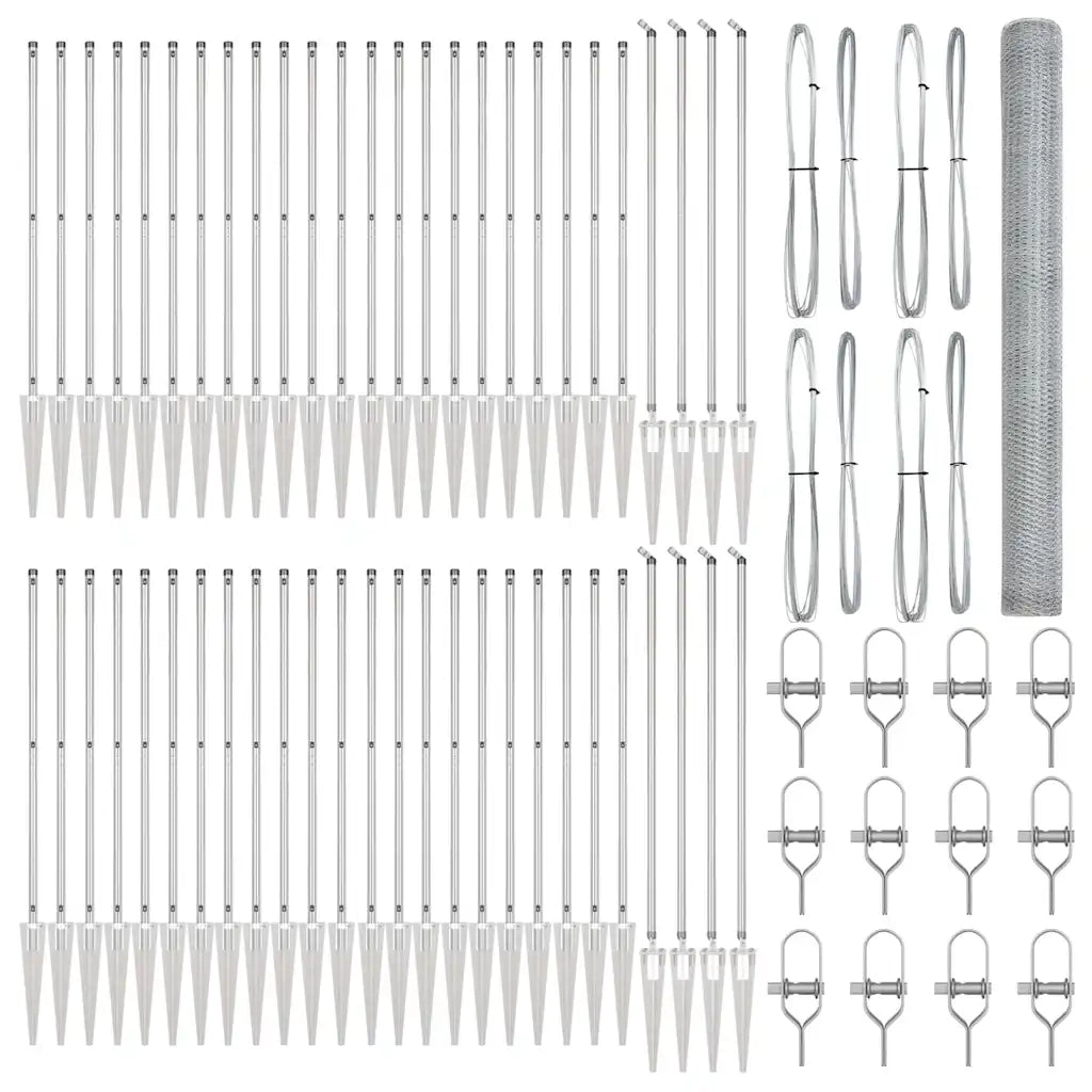 Palo della recinzione Argento 100 x 1,6 m (rete da 25 mm)