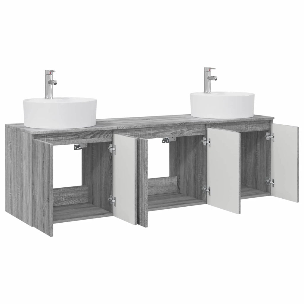 Set di Armadi da Bagno 3 pz Sonoma grigio 49,5 x 44,5 x 65 cm 3405673