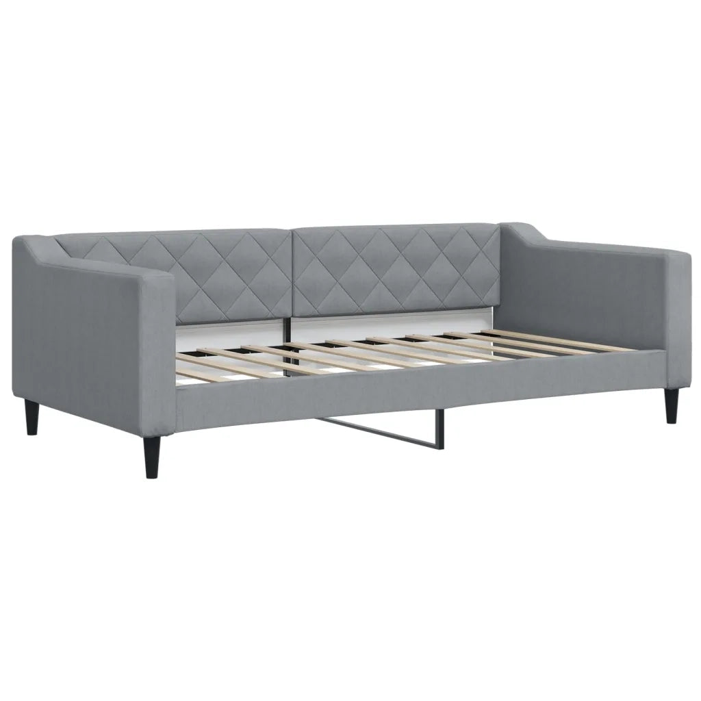 Divano Letto con Letto Estraibile Grigio Chiaro 90x190 Tessuto
