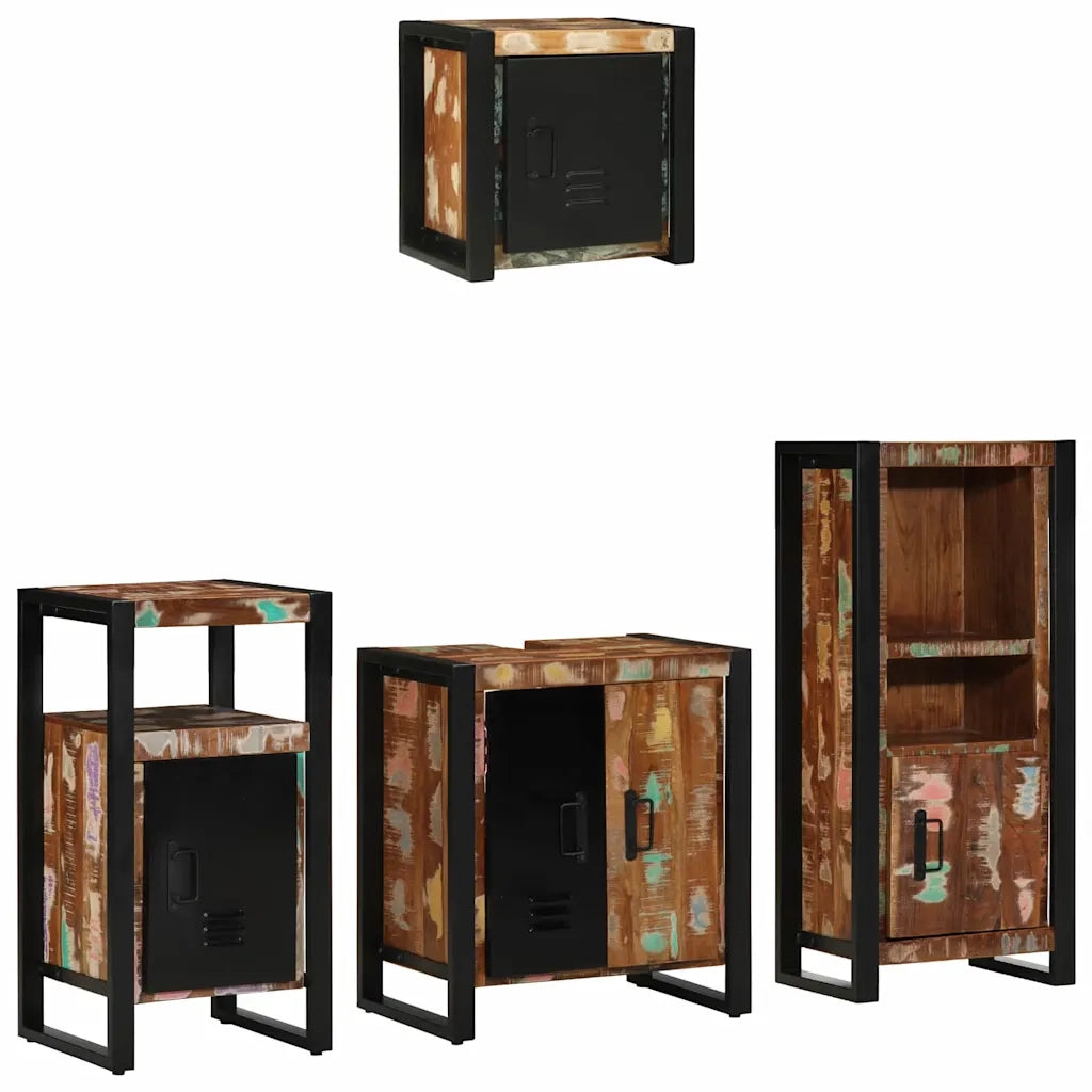 Set di mobili per il bagno 4 pcs Legno Recuperato Massello 3305635
