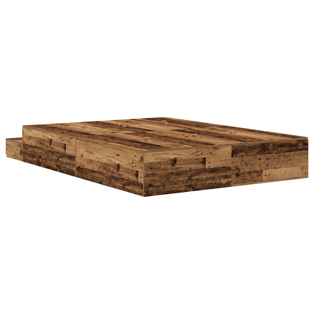 Struttura Letto con Contenitore in Legno Vecchio 150x200 cm