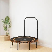Trampolino Fitness con Maniglione Regolabile, in Acciaio e Plastica, Arancione
