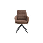 Set di 2 poltrone KAVINA - Tessuto marrone - Piedi in metallo - Con braccioli - Design accogliente e senza tempo