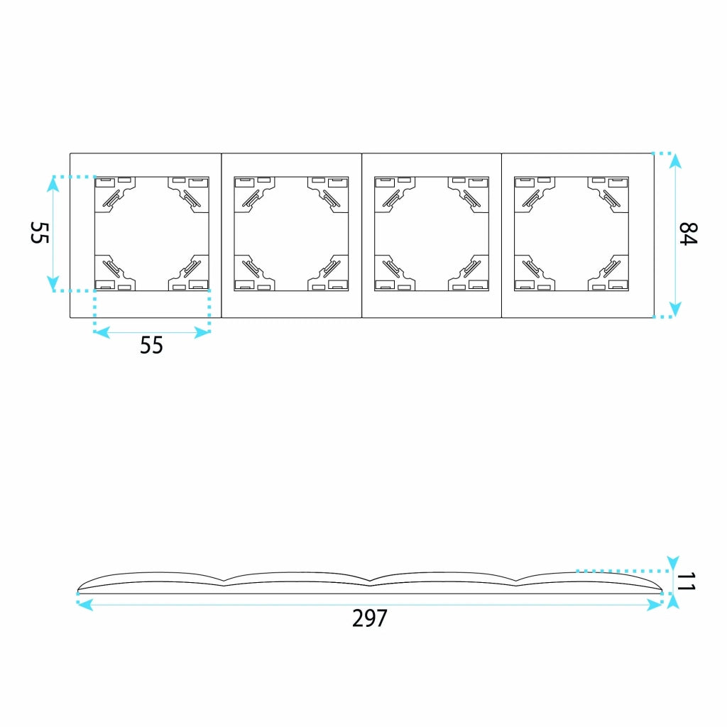 Placca Quadrupla Per Prese Oste Jnh016-4f White