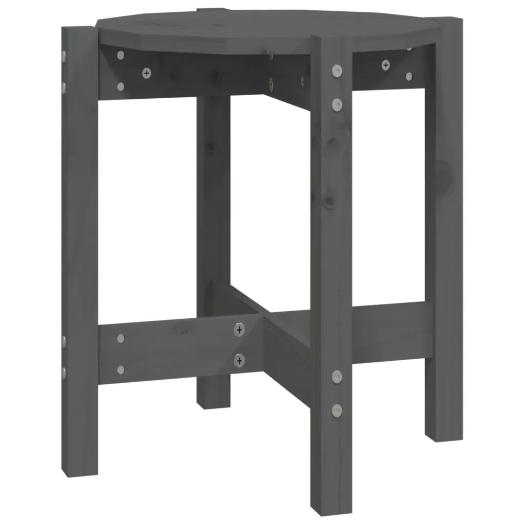 Tavolino da Salotto Grigio Ã˜ 42,5x45 cm Legno Massello di Pino cod mxl 19643