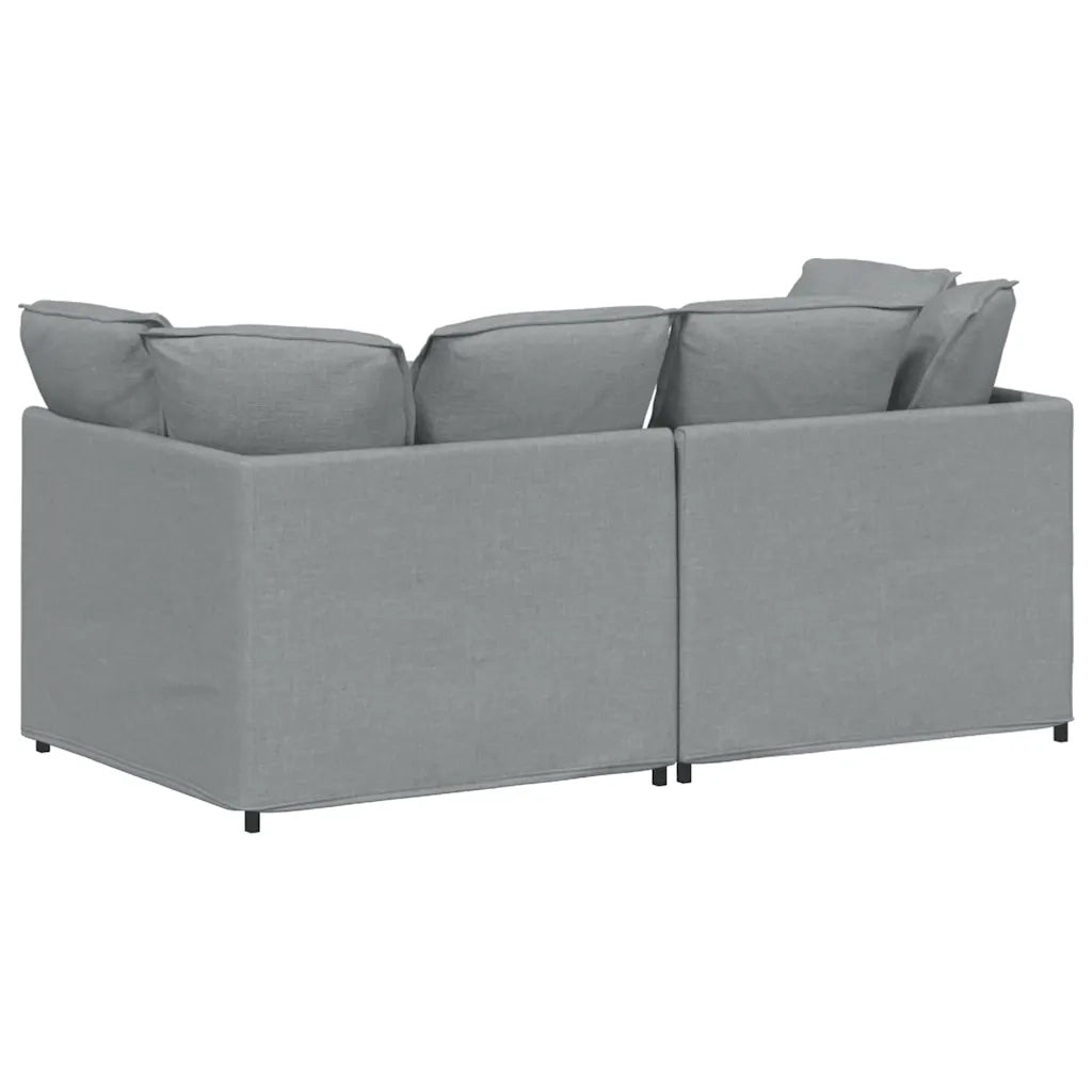 Divano | Divano da soggiorno | Sofa Modulare con Cuscini in Tessuto Grigio Chiaro