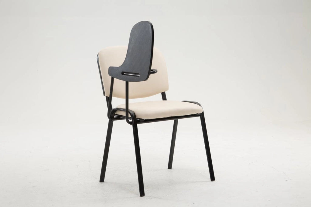Sedia Ken in similpelle con tavolino ribaltabile crema