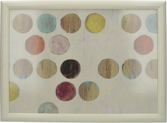 Seduta a forma di pallone con inserti a righe retro, dimensioni 44 x 34 cm, 17,5" x 13,5