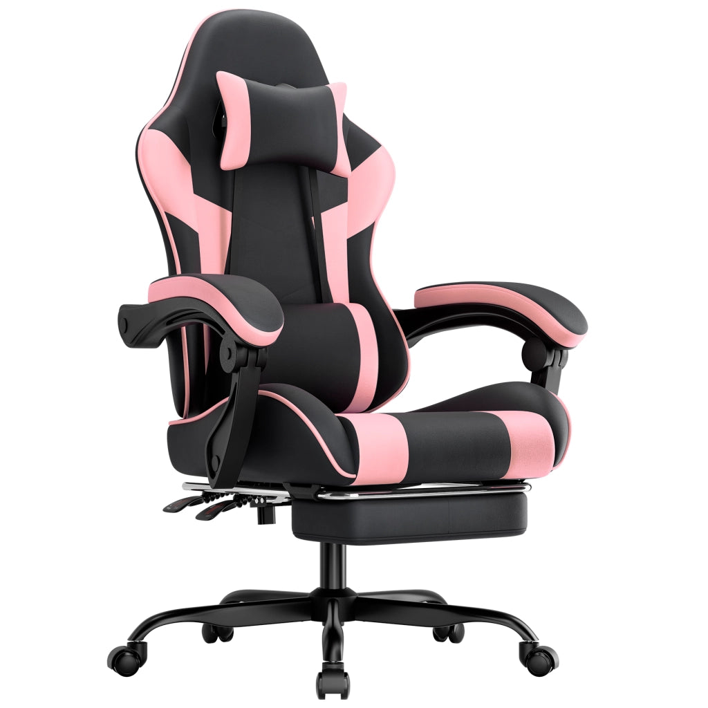 Sedia Gaming Ergonomica ¨C MINIMAL ¨C Schienale Regolabile, Ecopelle, Nera e Rosa
